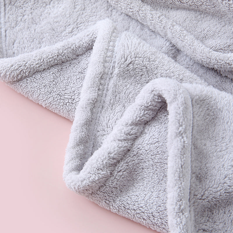 Adorable Gray Bunny-Themed Microfiber Snuggle Hair Cap Bath Towel for Toddlers & Kids – Fun, Soft, and Lightweight - BathBuddies LLC