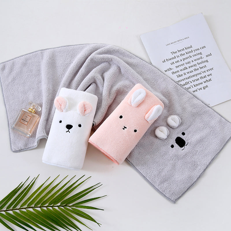 3 PACK (White, Pink, Gray) Adorable Animal-Themed Microfiber Snuggle Wraps Bath Towels for Toddlers & Kids – Fun, Soft, and Lightweight - BathBuddies LLC