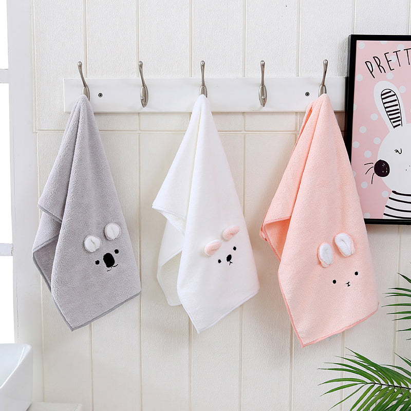 3 PACK (White, Pink, Gray) Adorable Animal-Themed Microfiber Snuggle Wraps Bath Towels for Toddlers & Kids – Fun, Soft, and Lightweight - BathBuddies LLC