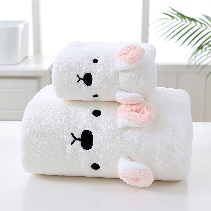 3 PACK (ALL WHITE) Adorable Bear-Themed Microfiber Snuggle Wraps Bath Towels for Toddlers & Kids – Fun, Soft, and Lightweight - BathBuddies LLC